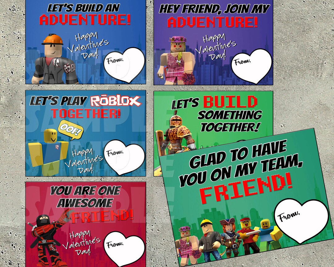 ROBLOX VALENTINE CARDS, Roblox Valentines, Kids Valentines, Video Game ...