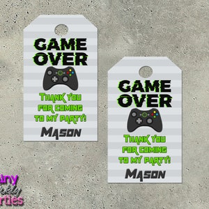 Gamer Birthday Party Favor Tag Template Online Gaming Loot 