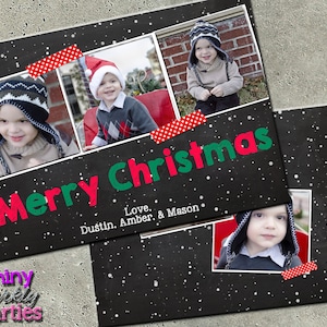KERST FOTOKAART - Kerstkaart - Vakantiekaart - Vrolijk Kerstfeest - Familie Fotokaart - Aangepaste Schoolbordkaart - Afdrukbare Kerstkaart