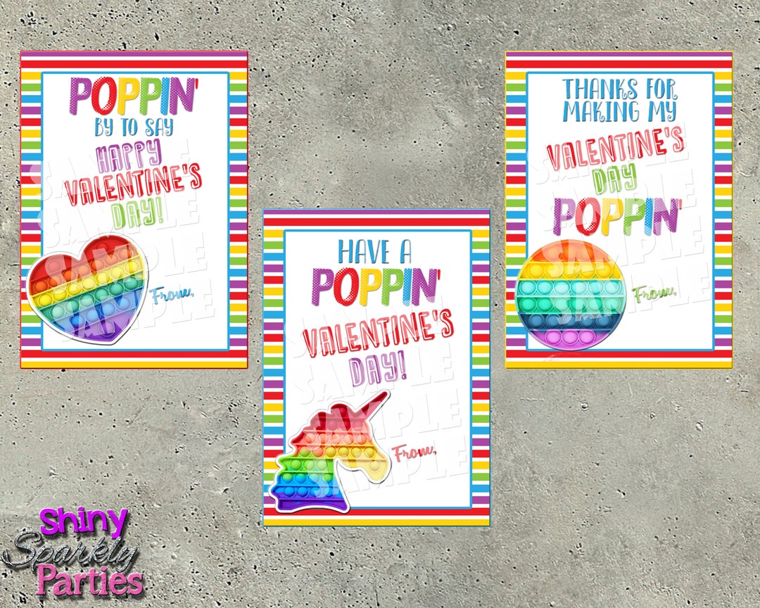 POP IT VALENTINES Popit Valentine Cards Valentine s Etsy