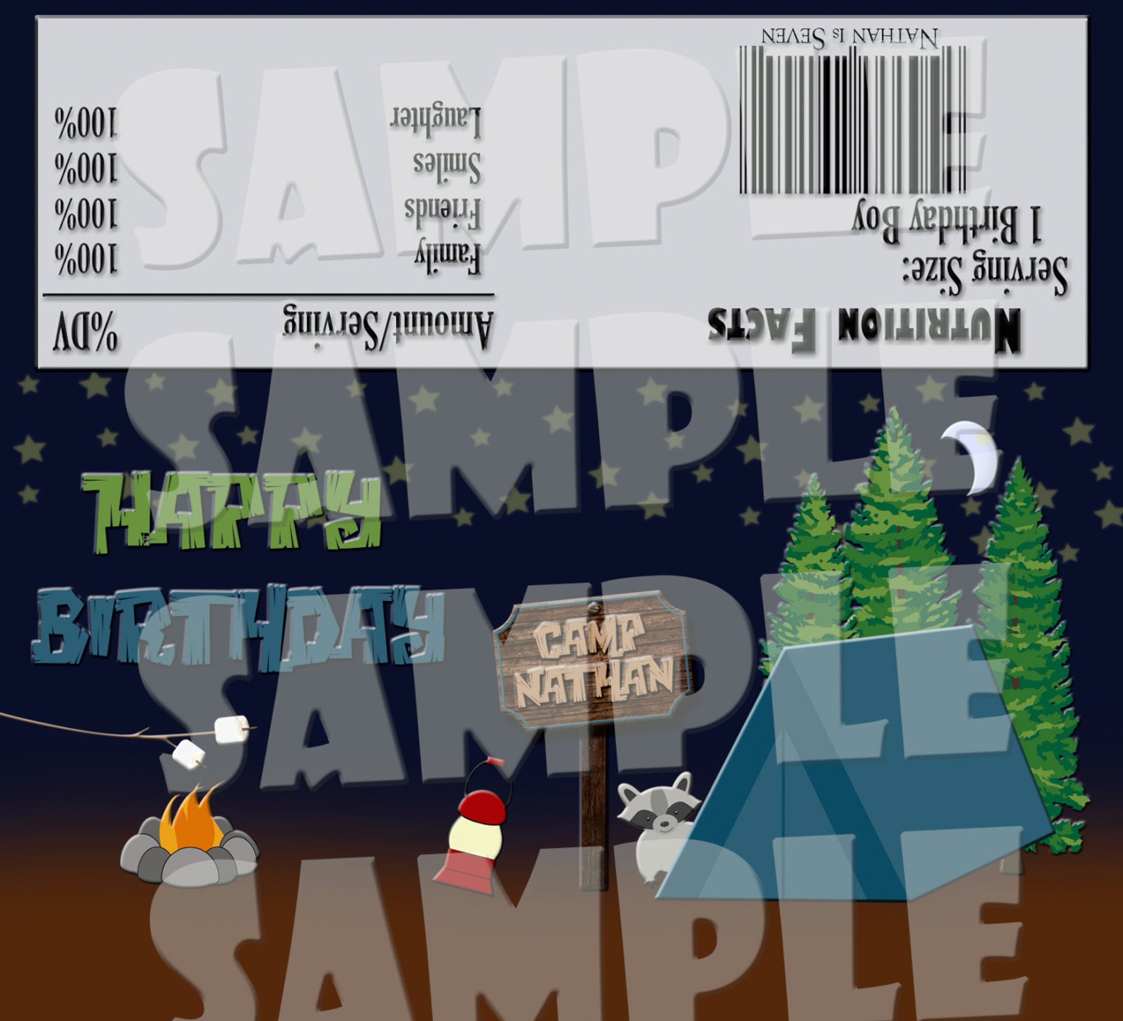 Printable CAMPING CANDY Bar WRAPPERS Camping Birthday Party Etsy