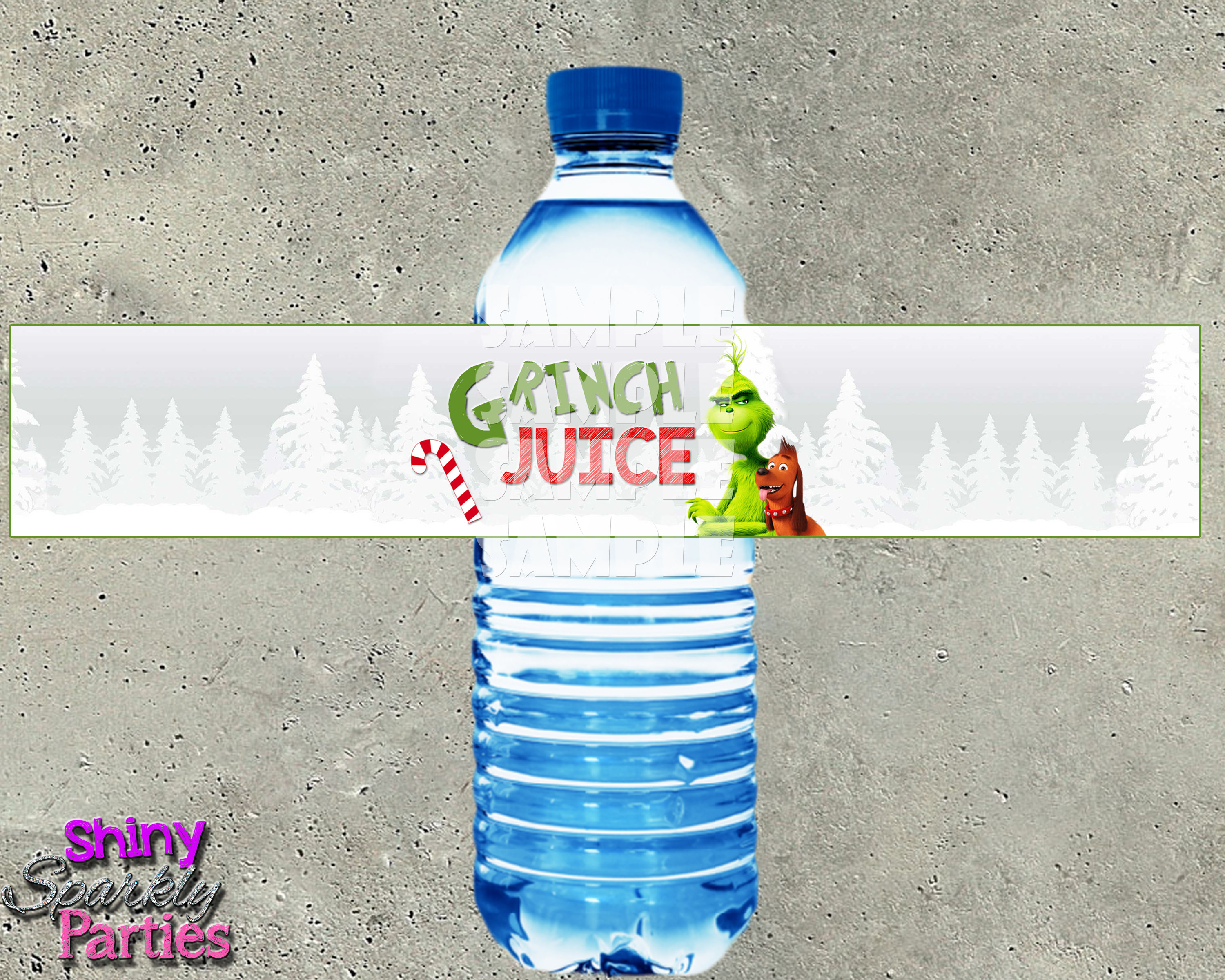 GRINCH WATER LABELS, Grinch Party, Christmas Party, Water