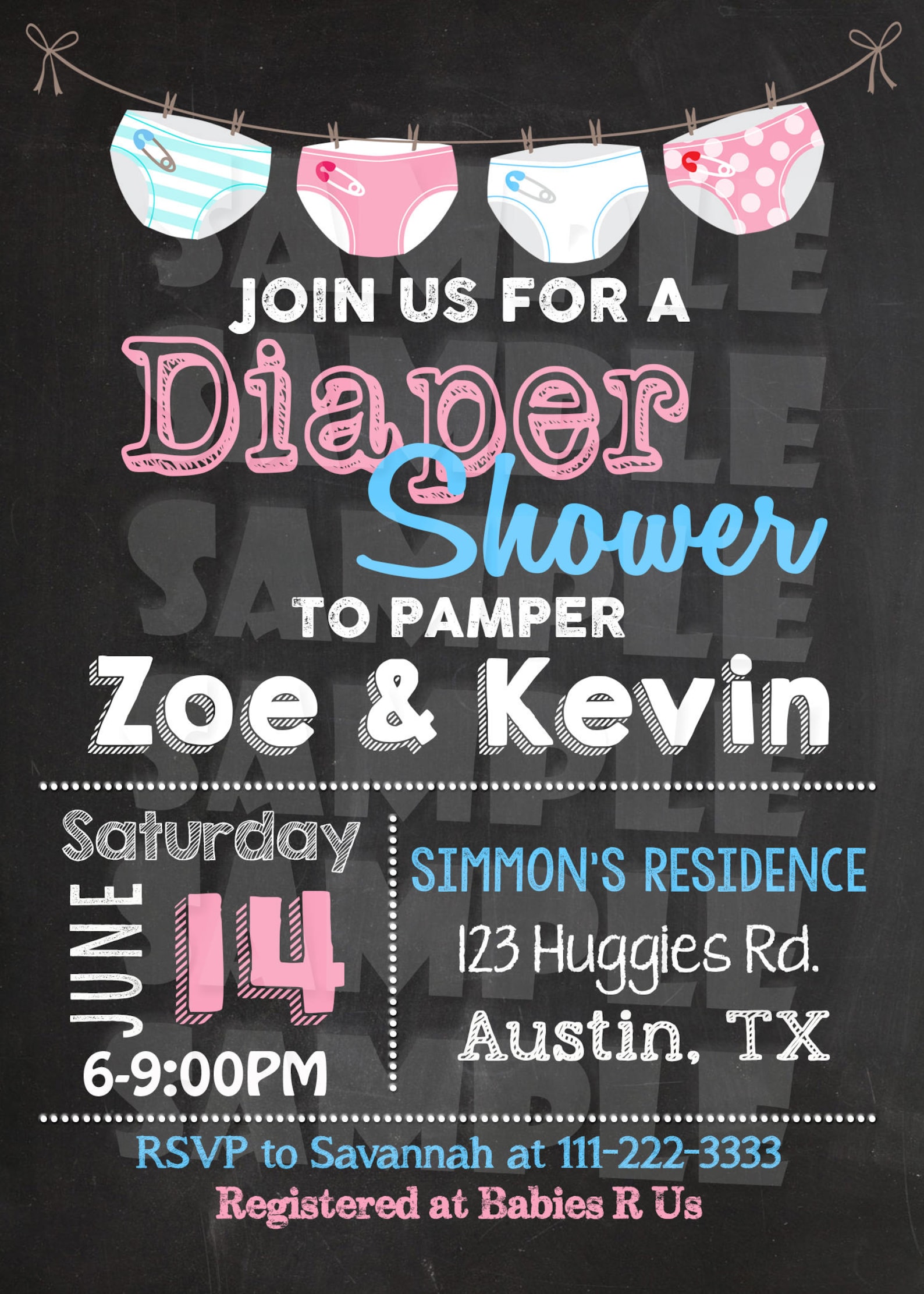 DIAPER PARTY INVITATION diaper Shower Invitation Etsy