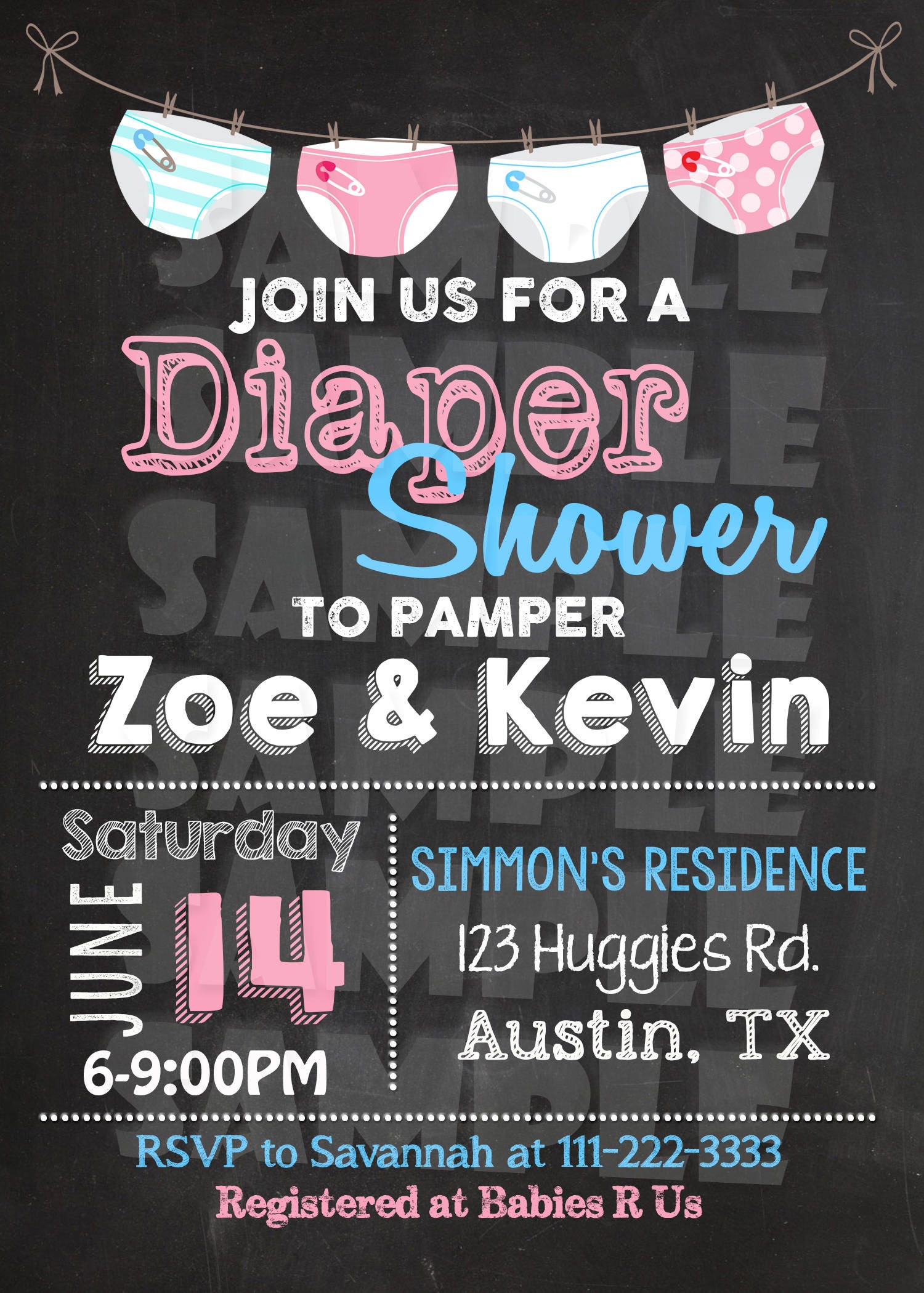 DIAPER PARTY INVITATION diaper Shower Invitation Etsy