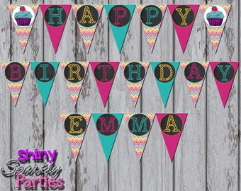 CUPCAKE BIRTHDAY DECOR, Cupcake Pendant Banner, Little Cupcake Birthday, Cupcake Party, Baking Party, Bakery, Girl's Birthday Decorations,