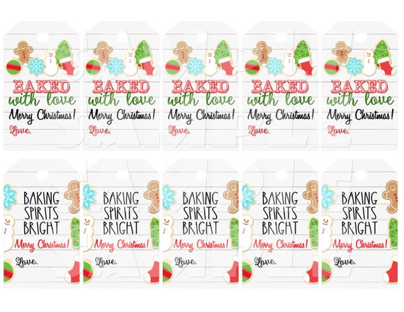 Christmas baking tags Clearance