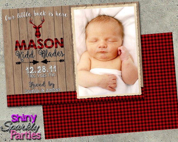 baby announcement cards etsy