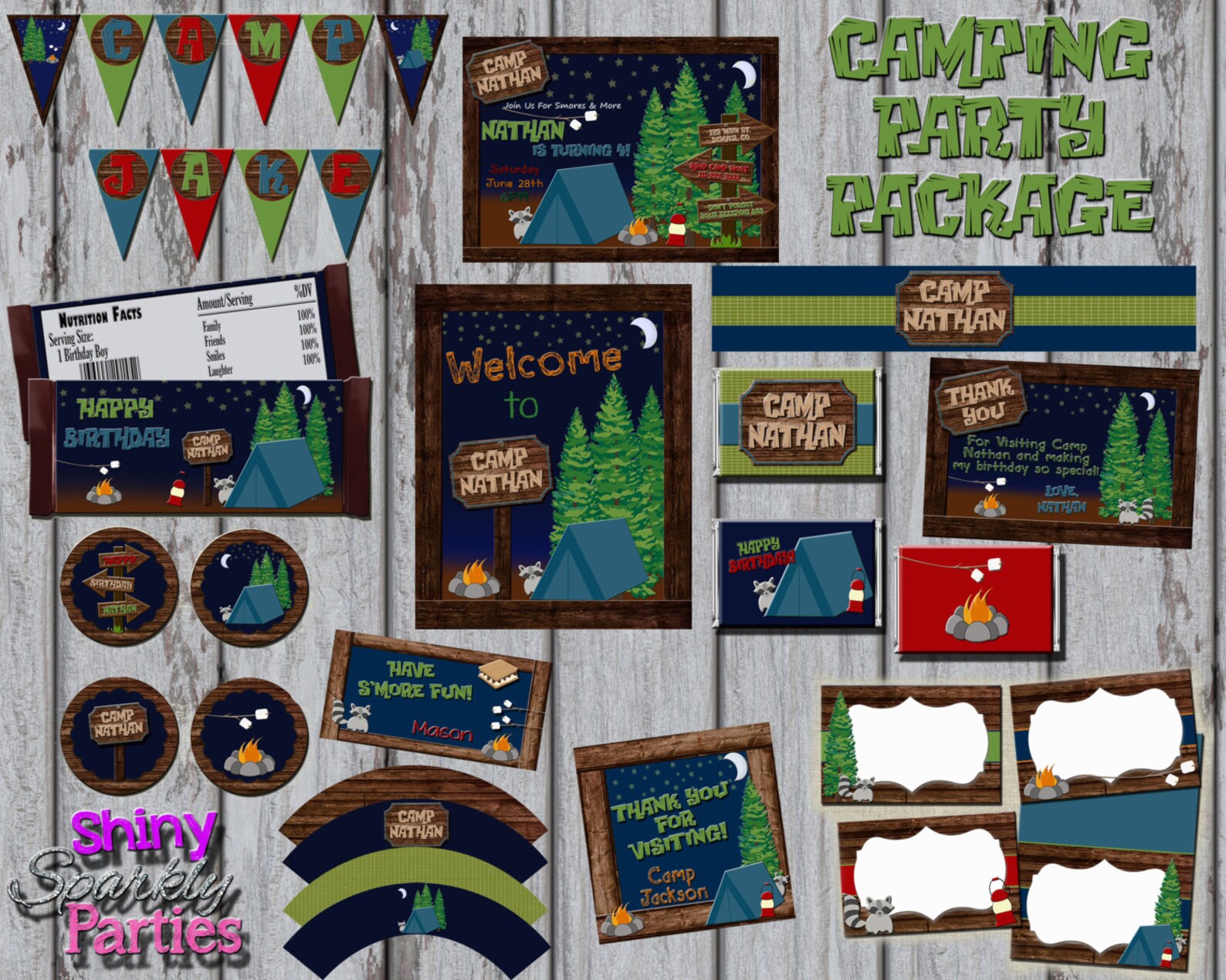 CAMPING WATER Bottle LABELS Camping Water Bottle Wraps - Etsy