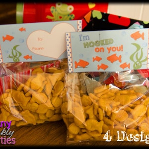 GOLDFISH VALENTINES, Goldfish Treat Bag Toppers, Gold Fish, Valentine Treat Bag Toppers, Classroom Valentines, Valentines for kids, diy