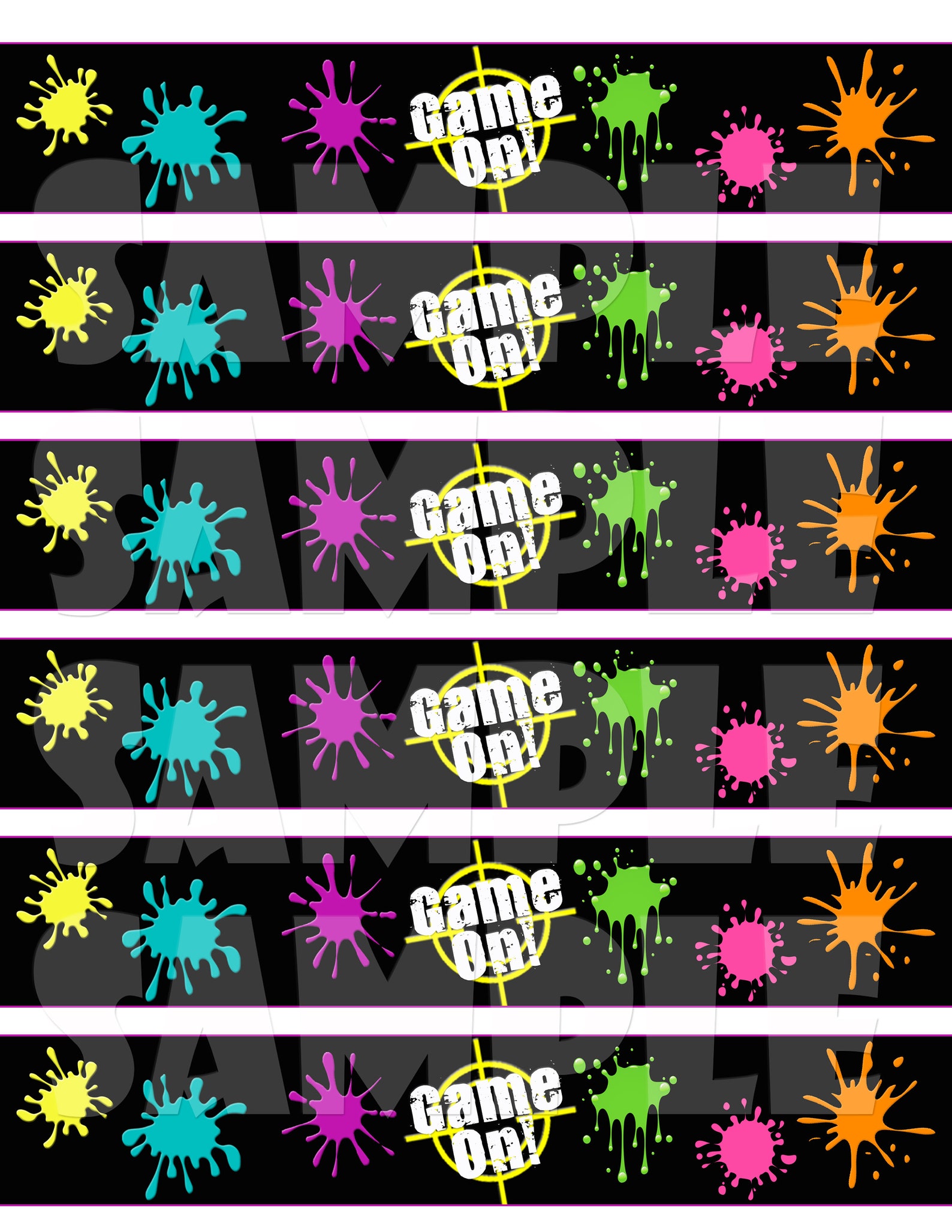 PAINTBALL WATER Bottle LABELS Paintball Party Paintball Etsy