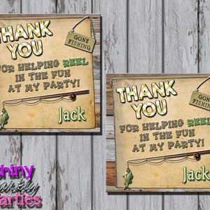 FISHING FAVOR TAGS - Fishing Party Favor Tags - Fishing Birthday Favor Tags - Fisherman Bag Tags - Fishing Party Decoration, Retirement