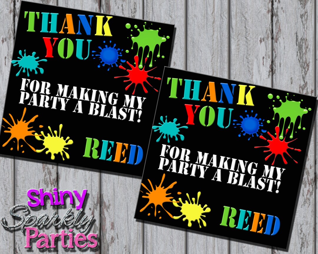 PAINTBALL FAVOR TAGS Paintball Birthday Party Favor Tags Paintball Gift