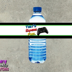 Printable GAMING WATER BOTTLE Labels - Video Game Water Bottle Labels - Gaming Birthday Water Bottle Wrappers - Game  Water Labels