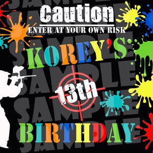 PAINTBALL PARTY DECOR - Paintball Party Sign - Paintball Birthday Decoration - Splattered Paint - Paintball Sign - Teen Birthday Party image 5