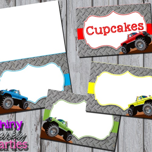 MONSTER TRUCK FOOD Tents Monster Truck Buffet Labels - Etsy