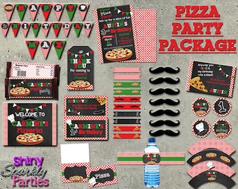 PIZZA PARTY, pizza making party, printable party invites, little chef party, cooking party, pizza party printable PACKAGE  pizza party pack