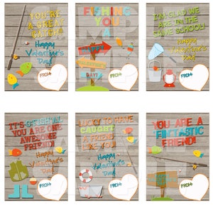 FISHING VALENTINES - Fishing Themed VALENTINE Cards - Fisherman - Boy's ...