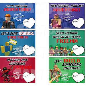 ROBLOX VALENTINE CARDS, Roblox Valentines, Kids Valentines, Video Game ...