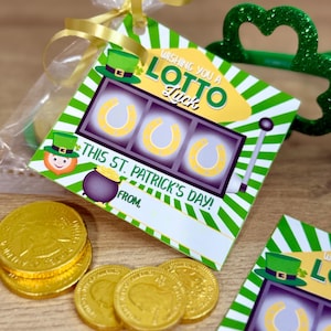 St. Patrick's Day Tags, Wishing You A Lotto Luck, Lottery Ticket Gift ...