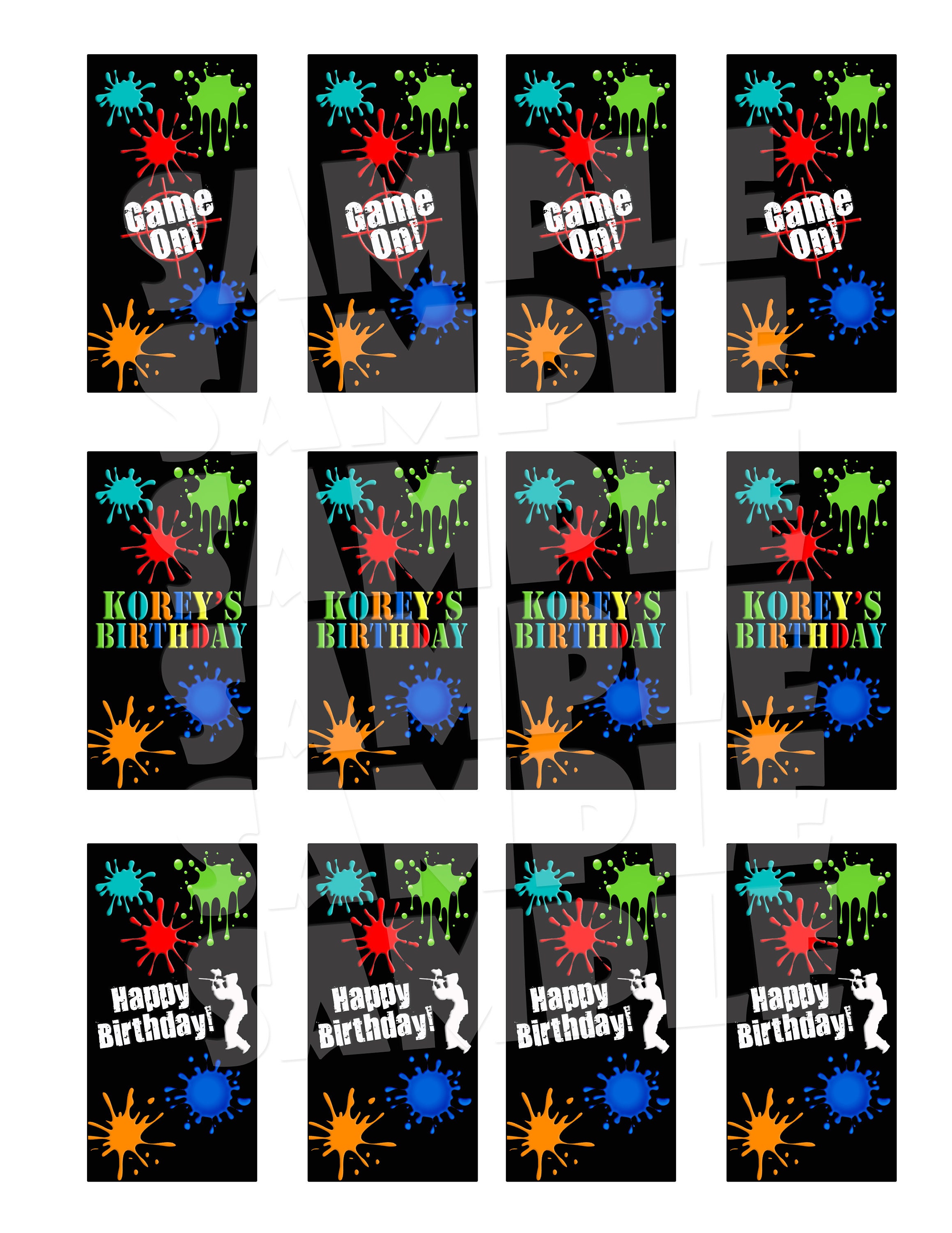 PAINTBALL PARTY PACKAGE Printable Paintball Invitation Etsy