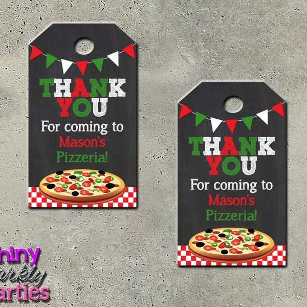 PIZZA PARTY FAVOR Tags - Pizza Birthday Party Favor Tags - Pizza Themed Gift Tags - Pizza Party Tags - Pizza Thank You Tags, Little Chef