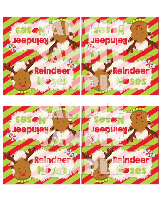 Reindeer Noses Treat Bag Toppers Christmas Treat Bag Toppers Etsy - roblox reindeer nose