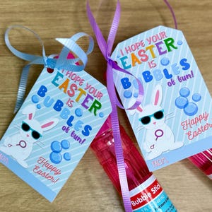 Cadeaukaartjes PASEN, paashaas-tags, I Hope Your Easter Is Bubbles Of Fun, cadeaukaartjes voor bubbels, paaskinderen, paascadeaukaartjes,