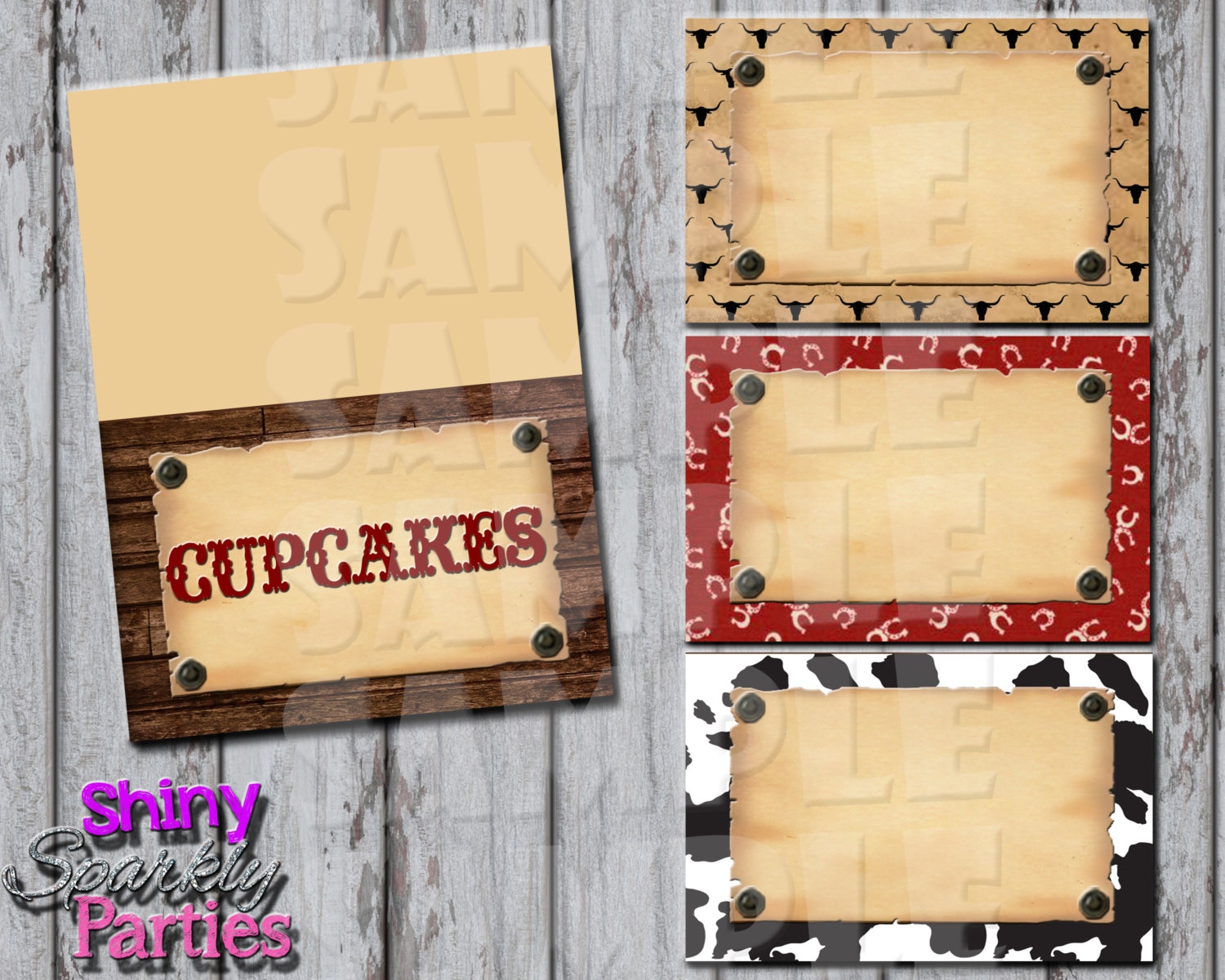 Printable WESTERN FOOD TENTS Western Buffet Labels Western Etsy