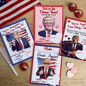 DÍAS DE SAN VALENTÍN DE TRUMP, Tarjetas de San Valentín de Donald Trump, San Valentín divertidos, San Valentín para adultos, San Valentín para compañeros de trabajo, Presidente Trump, Política