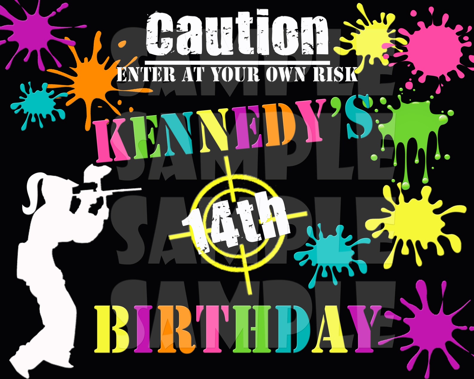 PAINTBALL PARTY DECOR Paintball Party Sign Paintball Etsy