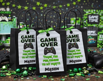 GAMING FAVOR TAGS - Video Game Party Favor Tags - Game Favor Tags - Video Game Birthday Party Favor Tags - Teen Birthday, Game Over, Game On