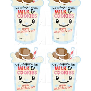 We go together like milk and cookies Valentine, Milk & Cookies, School Valentine, Chips Ahoy, Oreos, Cookie Valentines, Valentine Ideas, DIY image 6