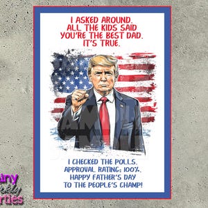 Lustige Trump Vatertagskarte - MAGA Dad Geschenk Lustige Grußkarte - Politischer Humor - Bester Dad Immer Vaterländisch - Hilarious Printable für Dad