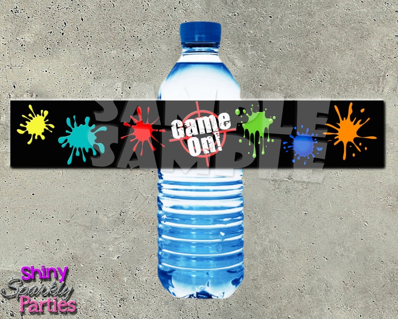 PAINTBALL WATER Bottle LABELS Paintball Party Paintball Etsy