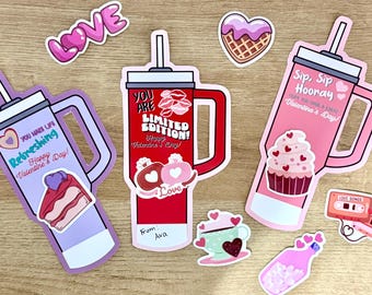 Valentinstagskarten-Set Mit 200 Aufklebern – 24 Flaschenkarten & Wasserfeste Vinyl-Sticker Für Kinder Wasserdichte Vinyl Aufkleber