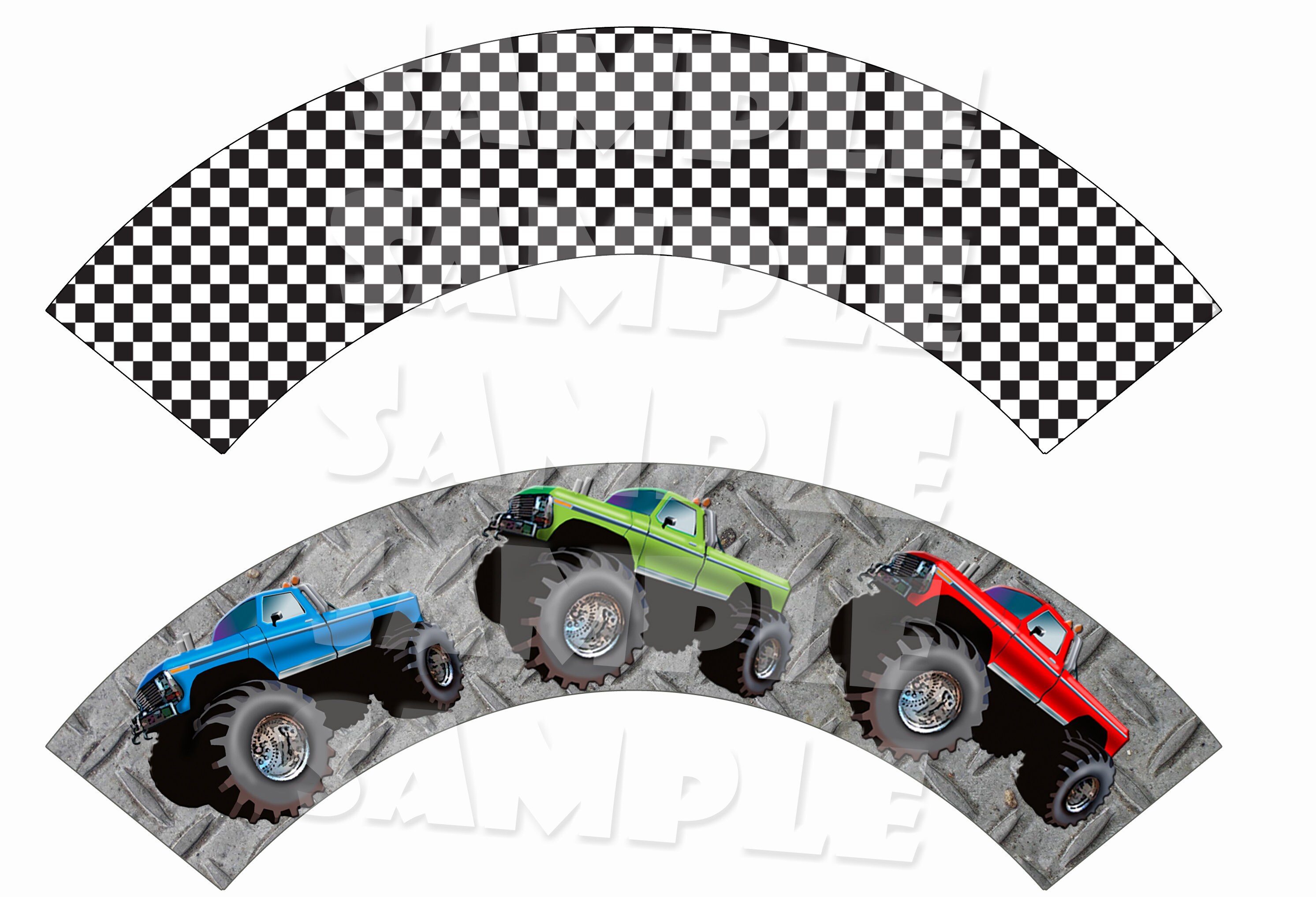 MONSTER TRUCK CUPCAKE Toppers Monster Truck | Etsy