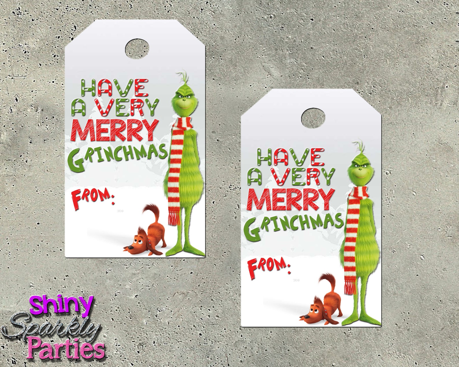 GRINCH GIFT TAGS Grinch Christmas Gift Tags Merry Grinchmas | Etsy