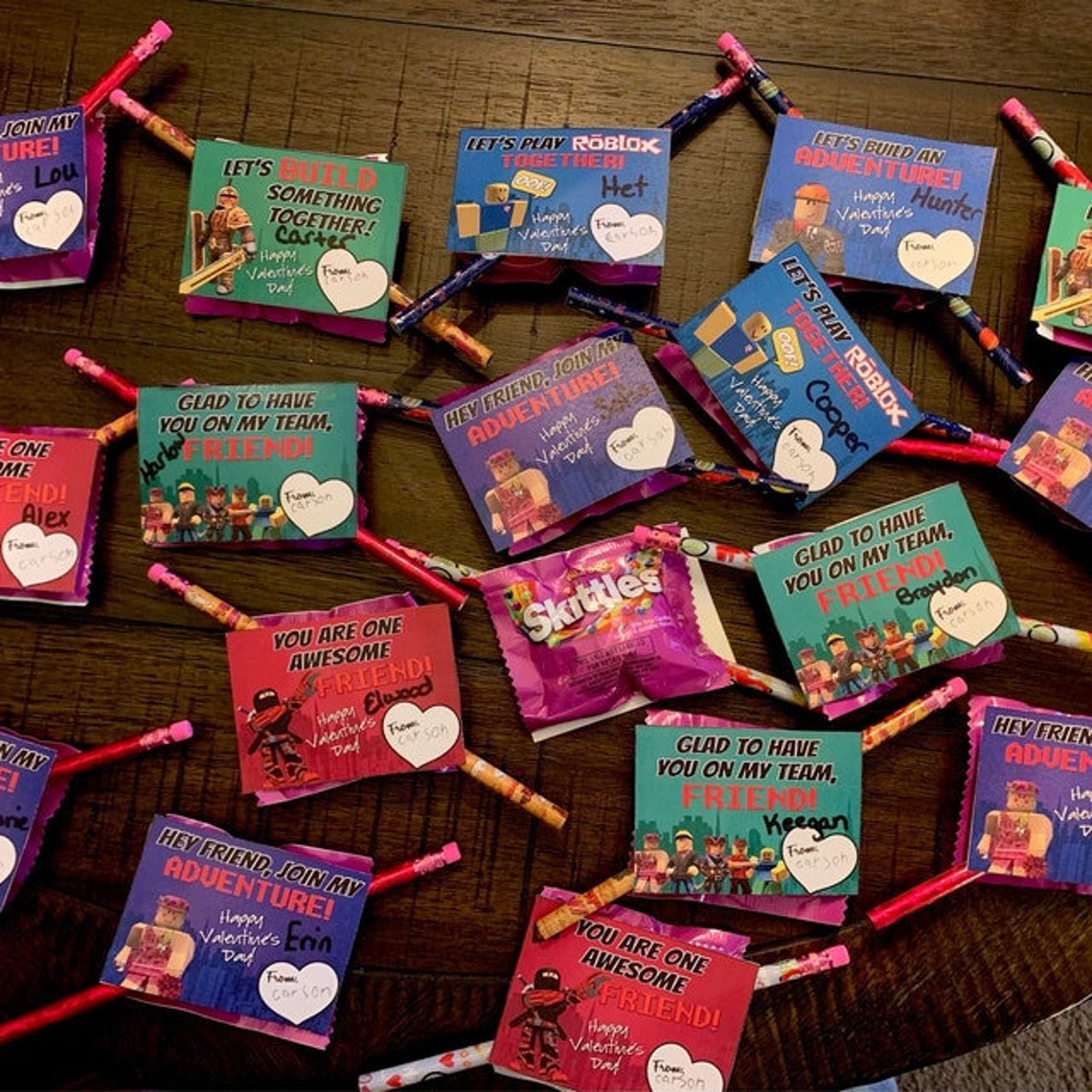 ROBLOX VALENTINE CARDS Roblox Valentines Kids Valentines - Etsy