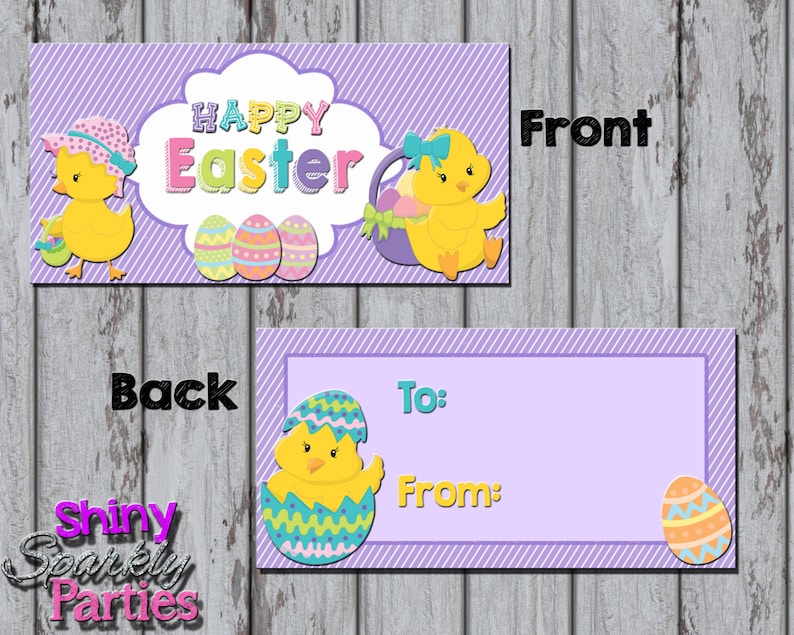 Easter Bag Tags Easter Chicks Diy Easter Gifts Happy Easter Favor Tags Easter Chick Treat Bag Toppers EASTER Treat BAG Toppers