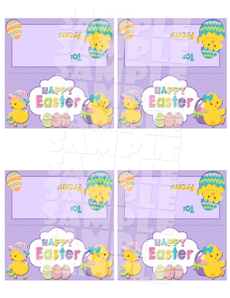 Easter Bag Tags Easter Chicks Diy Easter Gifts Happy Easter Favor Tags Easter Chick Treat Bag Toppers EASTER Treat BAG Toppers