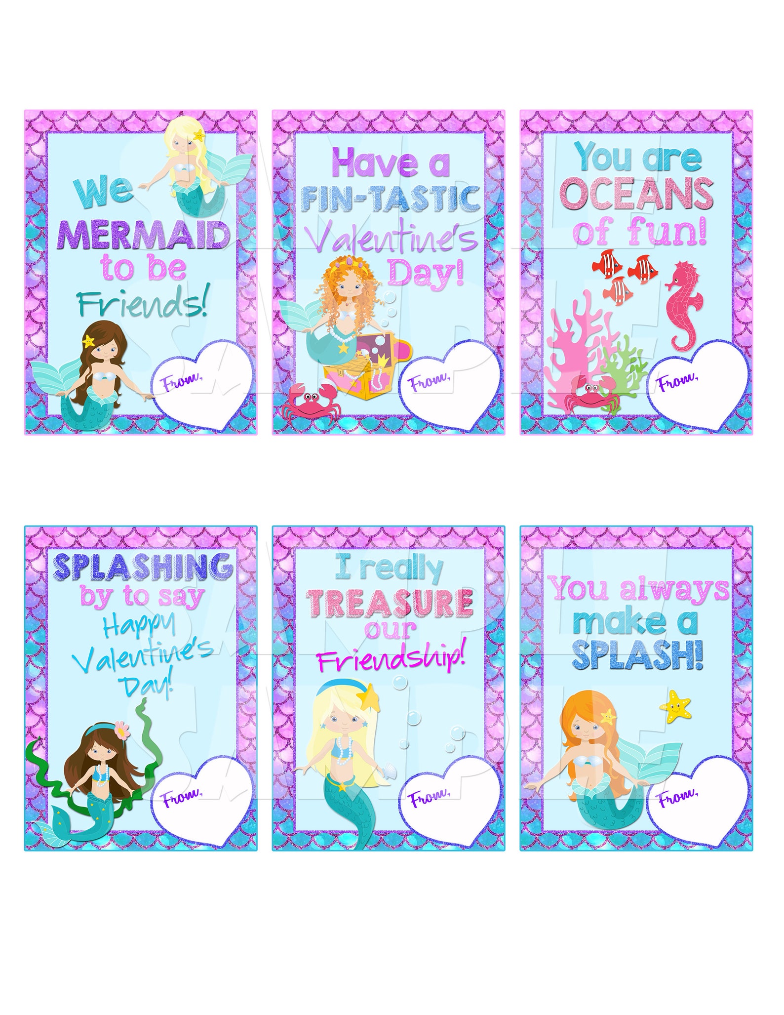 mermaid-valentine-cards-valentines-for-girls-school-etsy