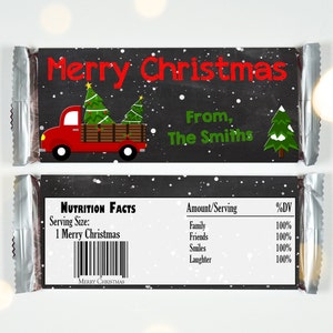 CHRISTMAS CANDY Bar WRAPPERS - Diy Christmas Candy Wrappers - Christmas Candy Wrappers - Candy Bar Wraps - Diy Christmas Gifts chalkboard