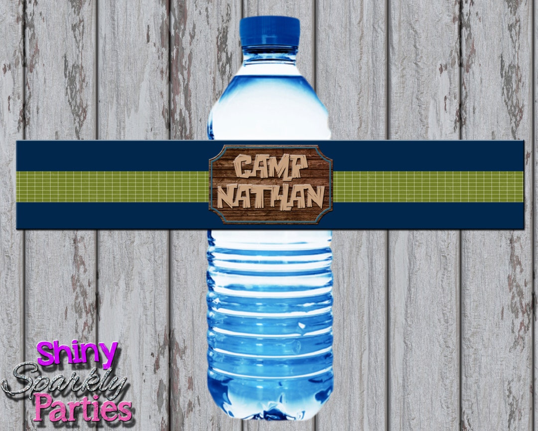 CAMPING WATER Bottle LABELS, Camping Water Bottle Wraps, Camping Water ...