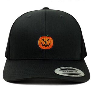 Halloween Pumpkin Jack o Lantern Patch Retro Fit Trucker Mesh Cap