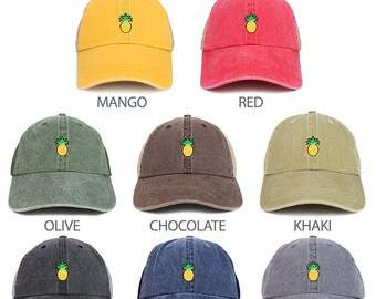 Ananas Patch Gewaschen Pigment gefärbt Soft Trucker Baseball Cap