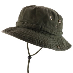 Big Oversized Jungle Boonie Bucket Hat with Chin String Fits Upto XXXL