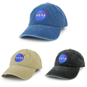 XXL NASA Insignia Logo Pigment Dyed Unstructured Baseball Cap