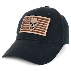 Desert Skull USA Flag Hook and Loop Patch Tactical Cap (EC-74233)