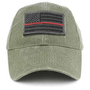 Usa Grey Flag Thin Red Tactical Patch Cotton Adjustable Baseball Cap EC-GRY-TR image 6