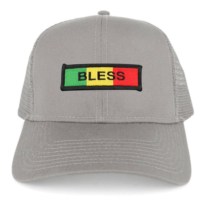 Bless Green Yellow Red Embroidered Iron on Patch Adjustable Trucker Mesh Cap 30-287-AFRICA-31 image 4